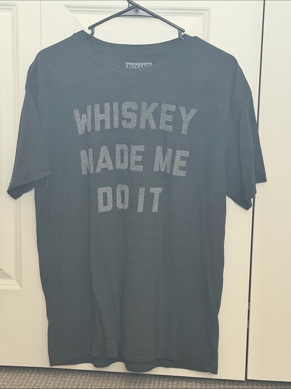 Men's Black Graphic Tee - Whiskey Made Me Do It
